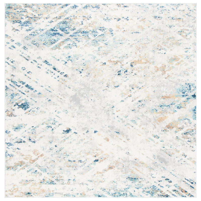 Hussain Performance Abstract Rug, Square 6'7"