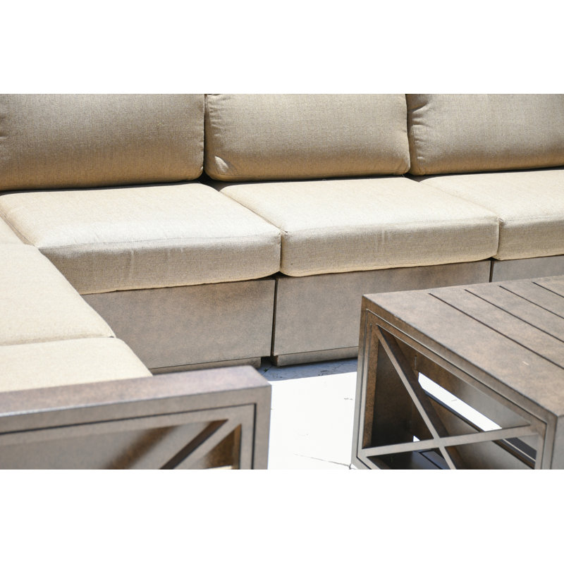 Ensemble de conversation modulaire 7 pièces avec coussins Sunbrella