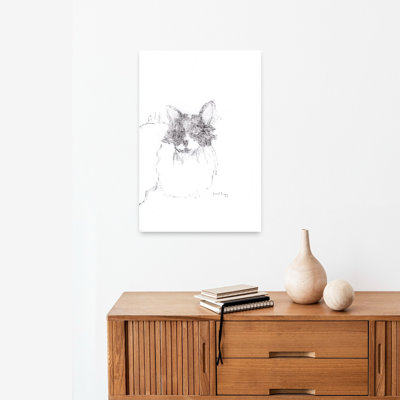 Croquis de chat Fluffy, reproduction d'art mural contemporain