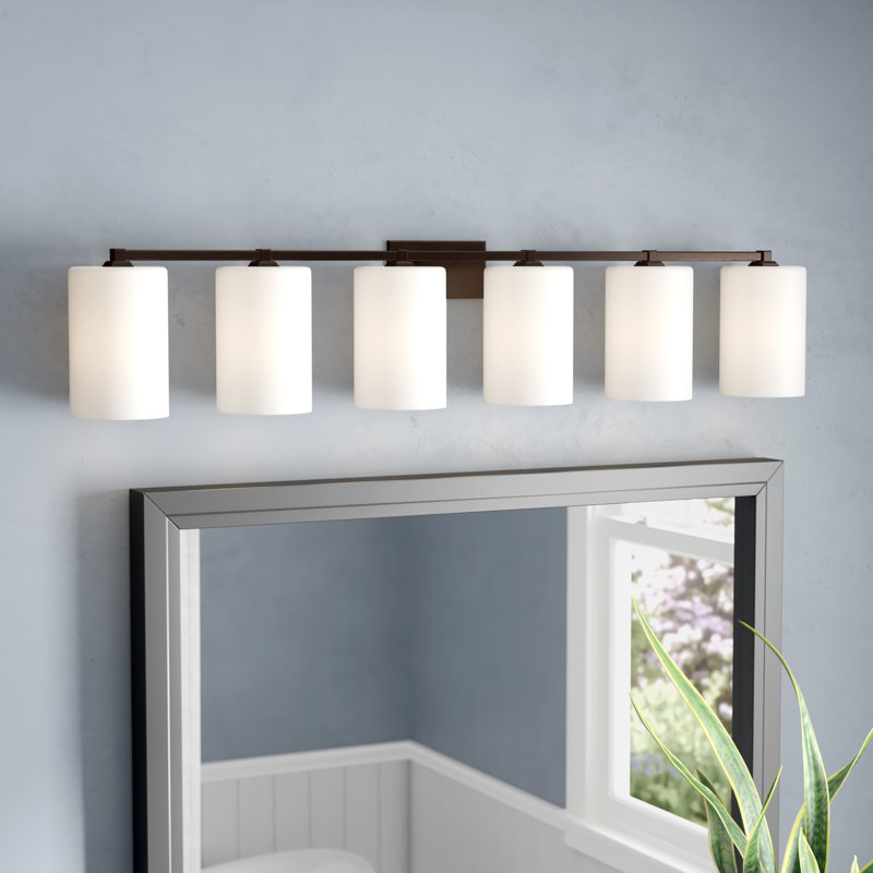 Barre d'éclairage de salle de bain à intensité variable 6 lumières Casson, Bronze foncé