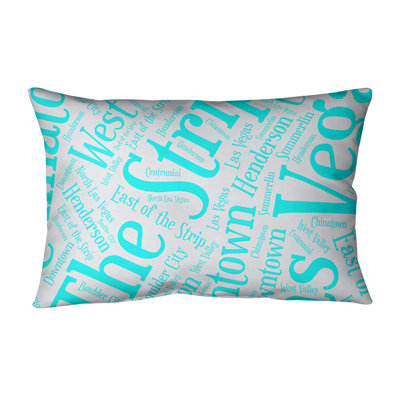 Nevada Districts Word Art Leather Lumbar Pillow Cover