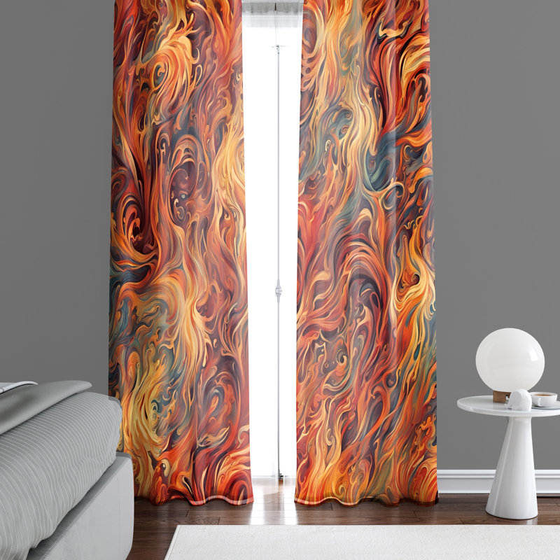 Paire de rideaux semi-transparents en polyester Carolus, L 20 po x L 52 po