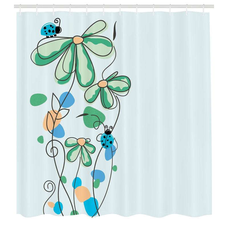 Ensemble de rideau de douche Kids, 69"H x 75"W, Bleu-vert