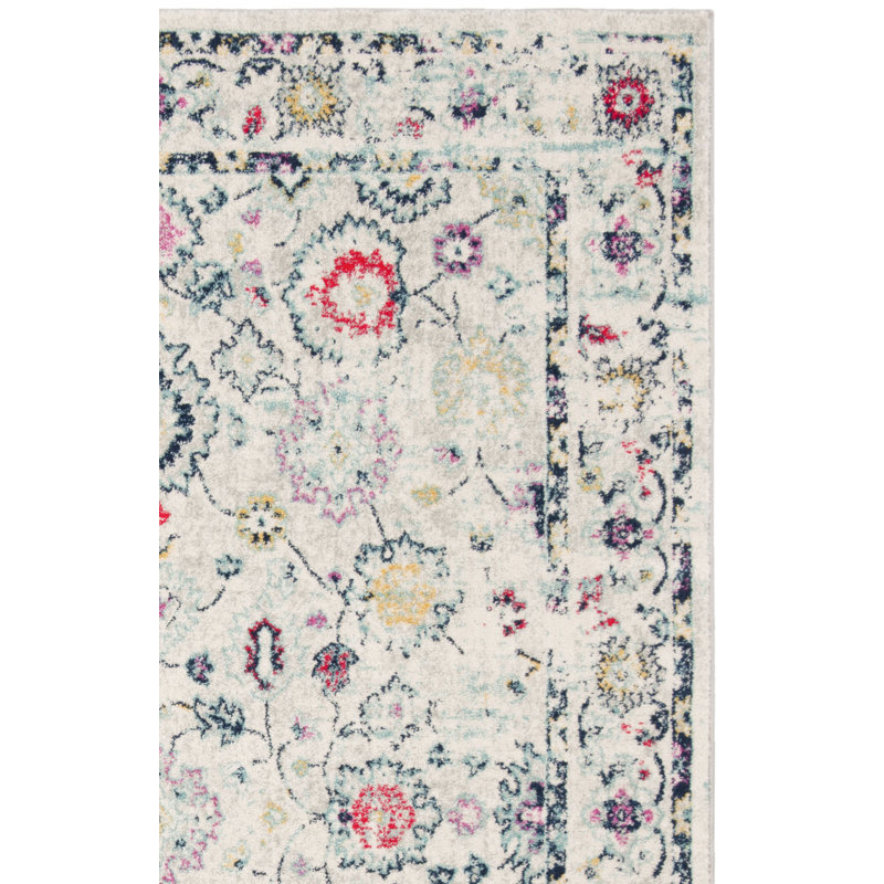 Christa Oriental Light Gray/Fuchsia Area Rug, Rectangle 8' x 10'