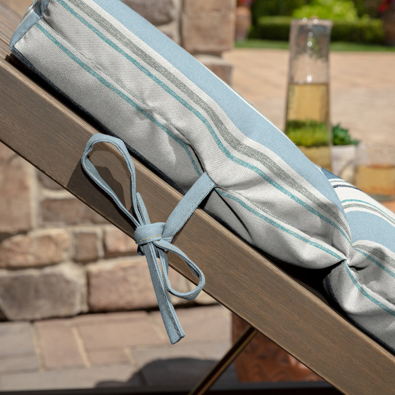 ARDEN Outdoor Chaise Lounge Cushion, 2.5" H x 21" W x 42.5" D, Blue/White/Gray