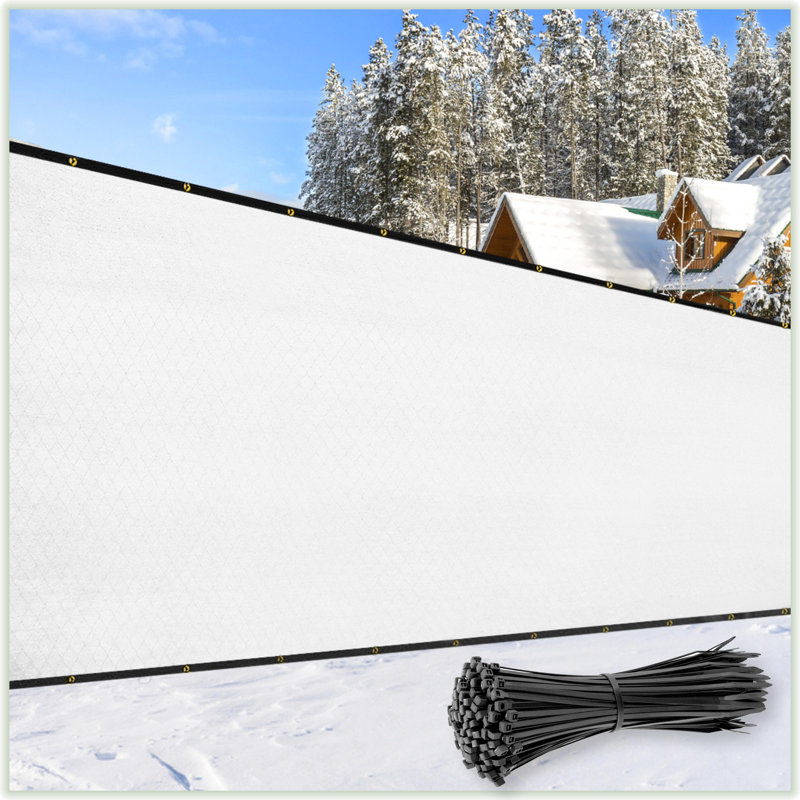 6 ft. x 50 ft. White HDPE Privacy Fence Screen with Reinforced Grommets