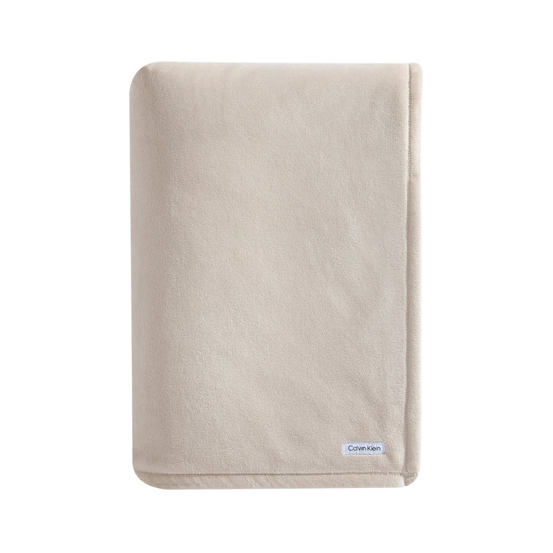 Calvin Klein Core Plush Solid Reversible Blanket, King, Light Pink