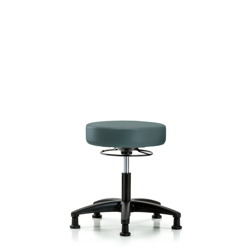 Tabouret de laboratoire réglable en hauteur Anissa, Bleu colonial, Patins