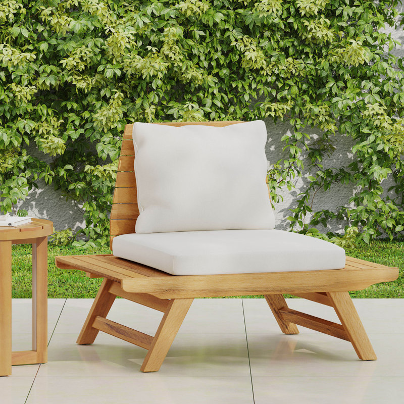 CHAISE CLUB SEDona, Coussin blanc / structure en teck