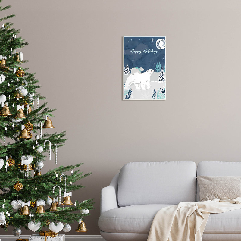 Bonnes fêtes, neige hivernale at-115, H 19 po x l 13 po x P 0,5 po, Plaque murale