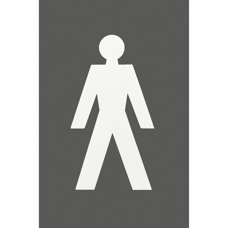 Amarys Male Sign 100Mm X 150Mm, Anthracite Grey