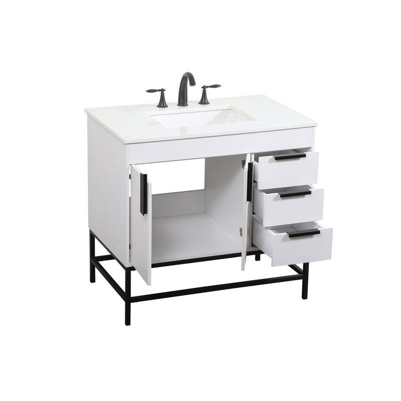 Ensemble de meuble-lavabo simple 36 po Eugene, Blanc
