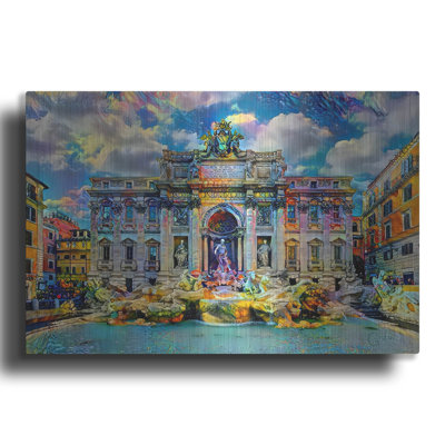 «Italie Rome Trevi Fountain 2025» par Pedro Gavidia, art mural en métal, 36 po x 24 po