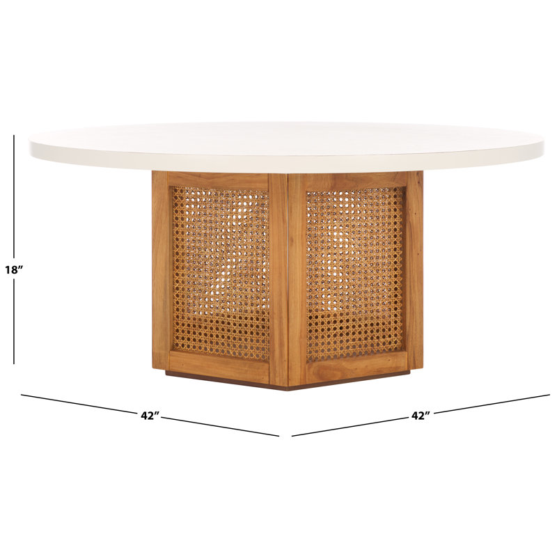 Pacetti Coffee Table, White Top/Natural Base
