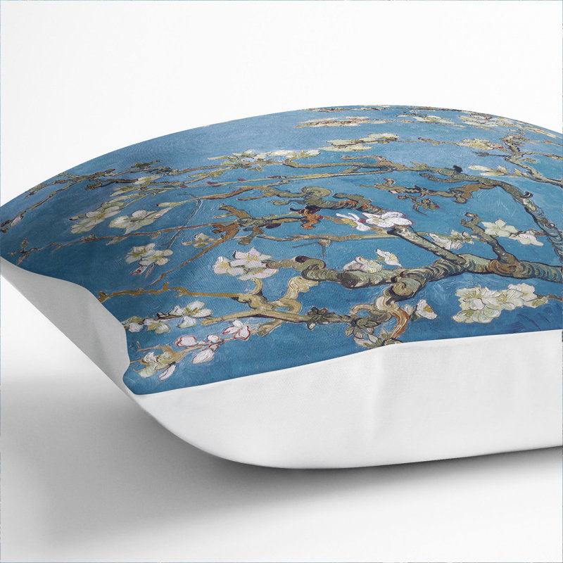 Almond Blossom Branches Vol.2 Scatter Cushion, 40cm H x 40cm W x 15cm D, White