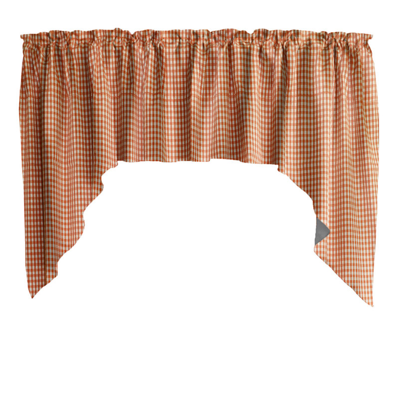 Cantonnière à carreaux Gingham, Orange