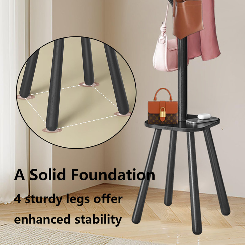 Coat Rack Freestanding Stand, Black