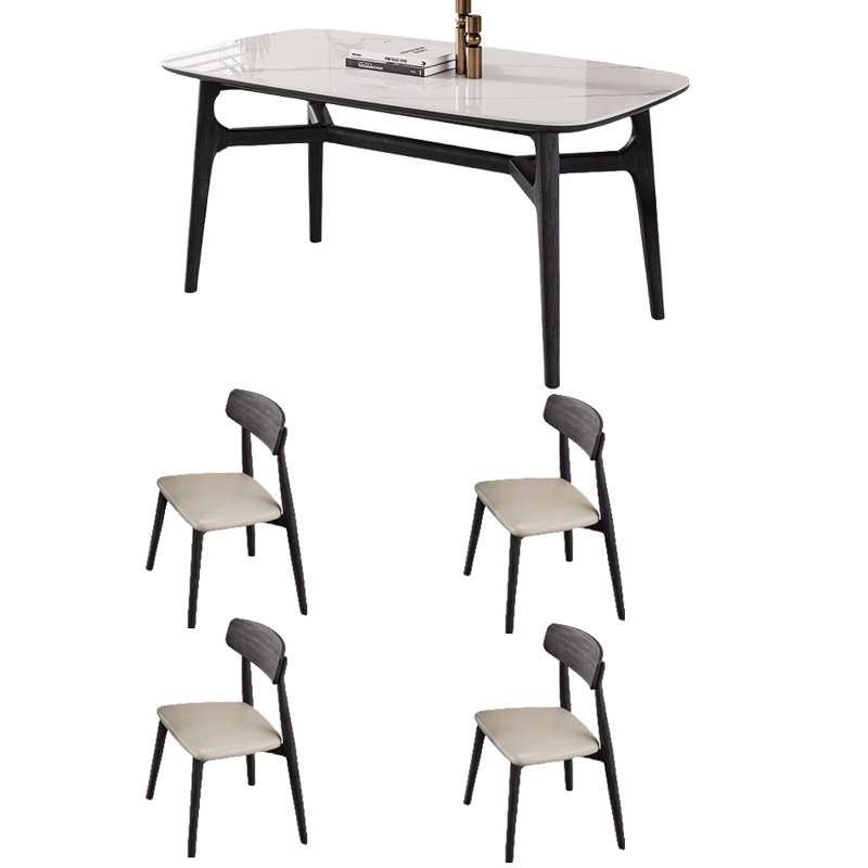 Ensemble de table et chaises Smooth Rock Plate, H 29,52 po x L 62,99 po x l 31,49 po