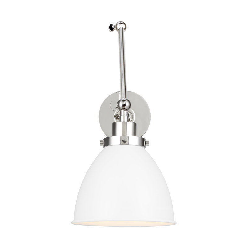 Wellfleet 1 - Light Armed Sconce, Polished Nickel, Matte White