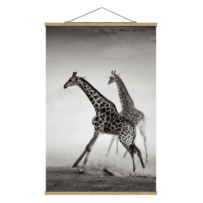 Giraffe Hunting - No Frame Print, 61cm H x 41cm W, Fabric