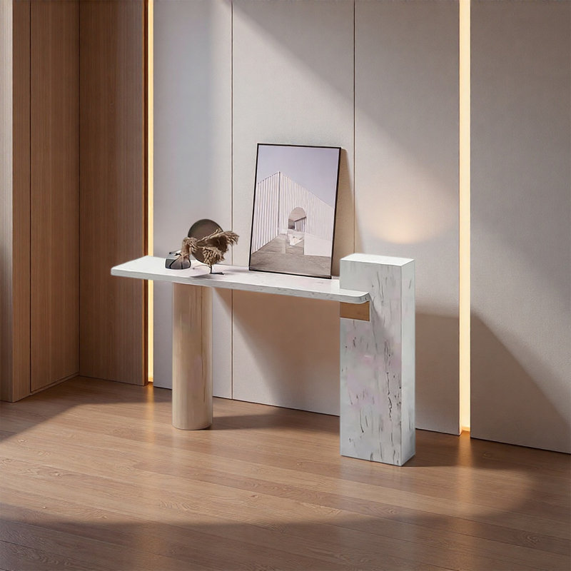 Console en marbre, H 37,4 po x l 63 po x P 15,75 po