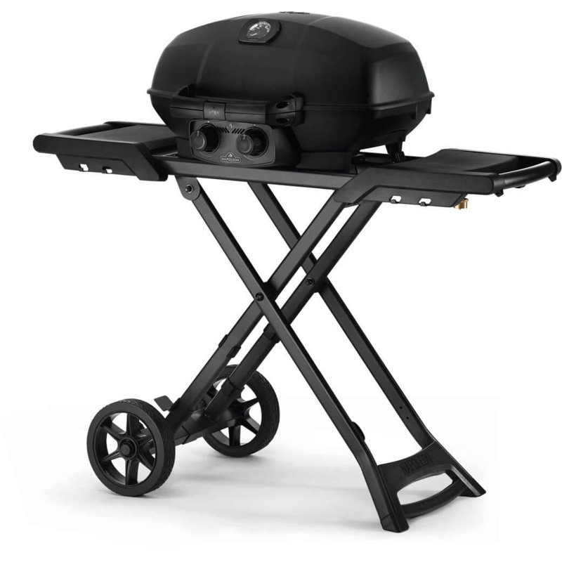 Barbecue à gaz portatif PHANTOM TravelQ® PRO 285 avec chariot à ciseaux, noir mat