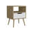 Wenden 21" High Nightstand, One Drawer, One Open Shelf, Natural Oak, White