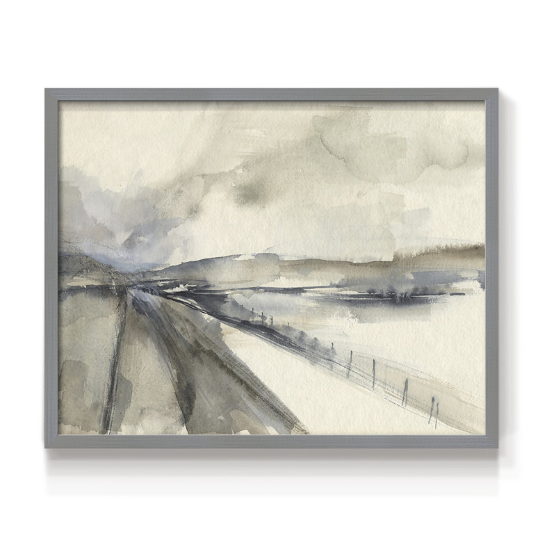 Sentier de disparition I - reproduction encadrée - réarmable, Gris, H 22 po x l 28 po