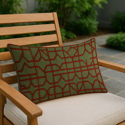 Coussin décoratif intérieur et extérieur brun Trellis