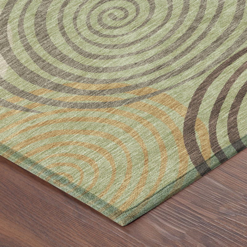 Machine Washable Indoor/Outdoor Chantille ACN2435 Geometric Rug, 2'3" x 7'6" Runner, Aloe