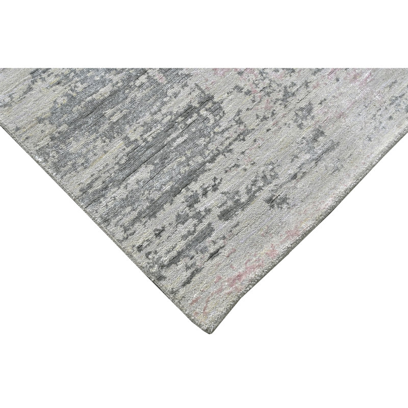 Tapis ivoire et noir noué à la main de haute qualité