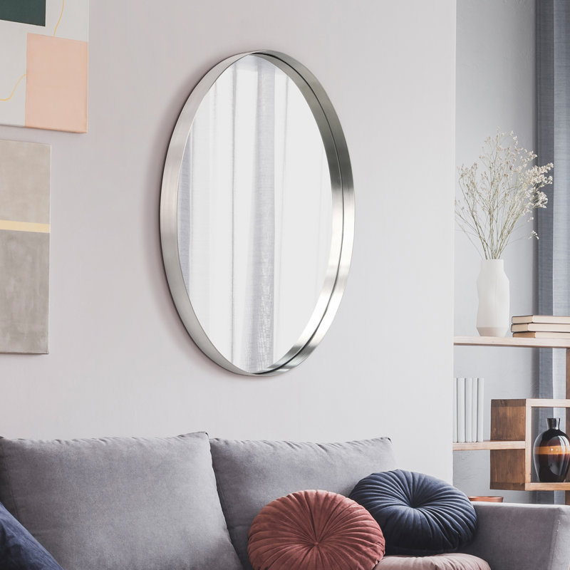 Miroir mural, Argent brossé