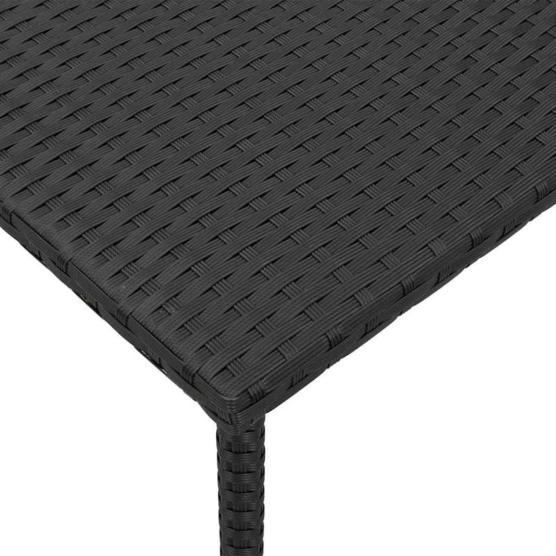 Garden Coffee Table Rectangular 40x37 Cm Poly Rattan, 37cm H x 60cm L x 40cm W, Black