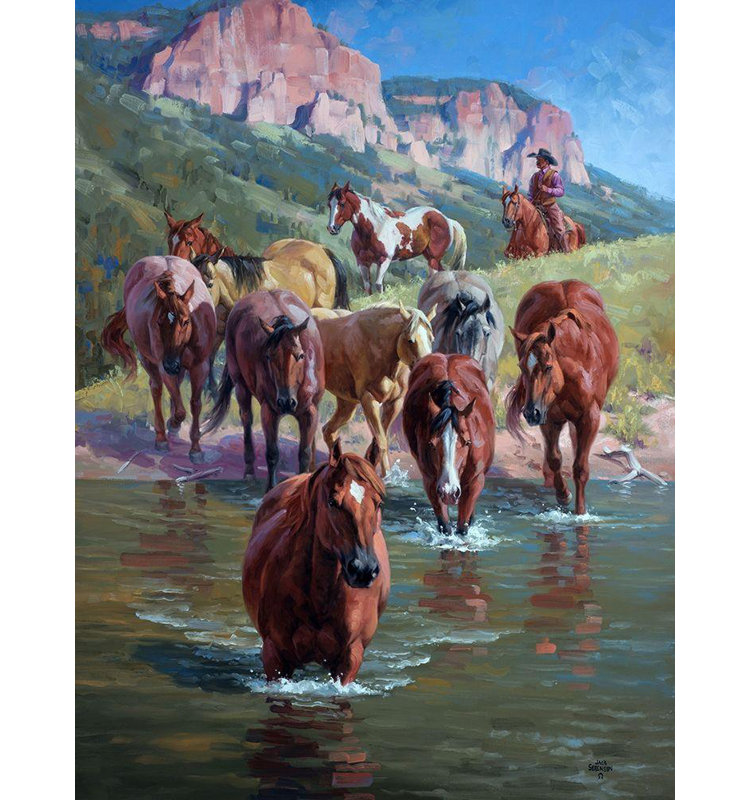 Art sur toile tendue par Union Rustic Sorenson, Jack Gallery, The Crossing, H 47 po x l 36 po