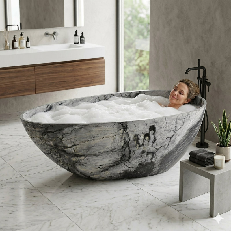 Baignoire de trempage autoportante 59 po