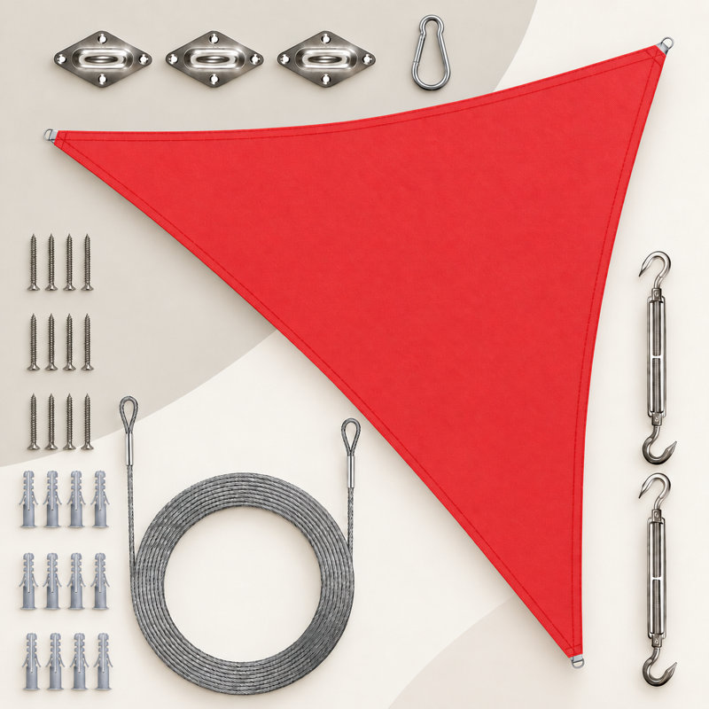 Toile d'ombrage triangulaire, 16 pi x 16 pi, Rouge