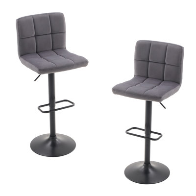 Aleesa Upholstered Adjustable Height Counter Stool with Metal Frame