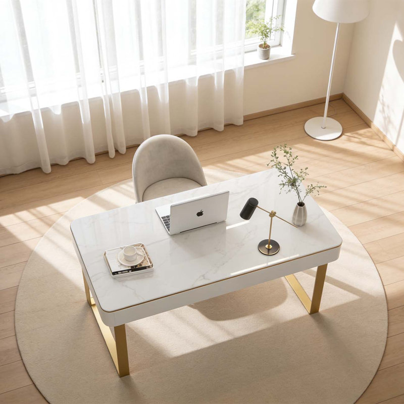 Electrically adjustable solid wood computer desk