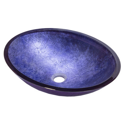 Eden Bath 15.375'' Tempered Glass Oval Bathroom Sink