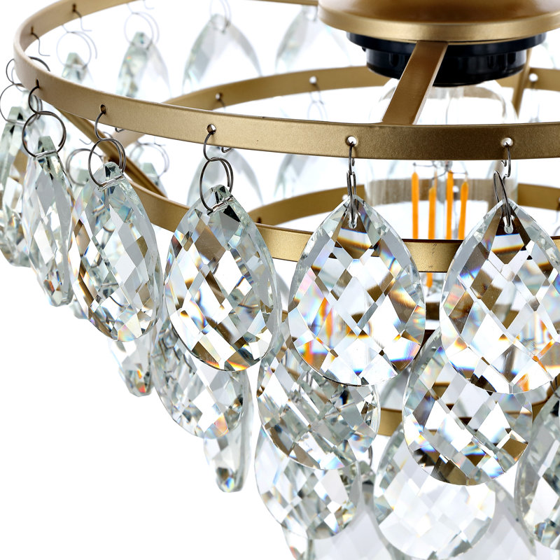 Aerolynn Crystal Flush Mount, Gold