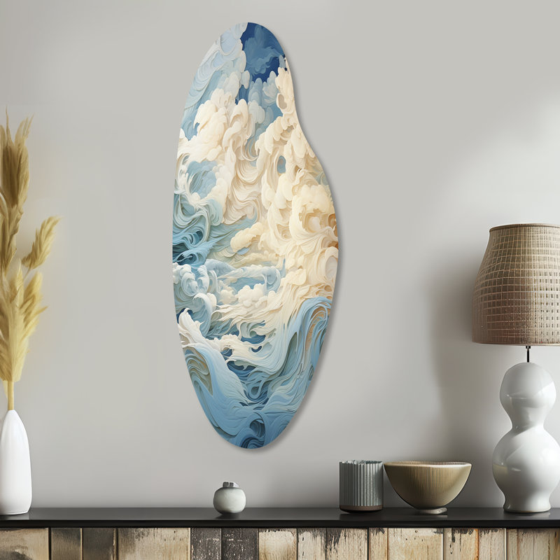 Cihangir - Décoration murale irrégulière en forme de nuage en métal, H 38 po x l 15 po