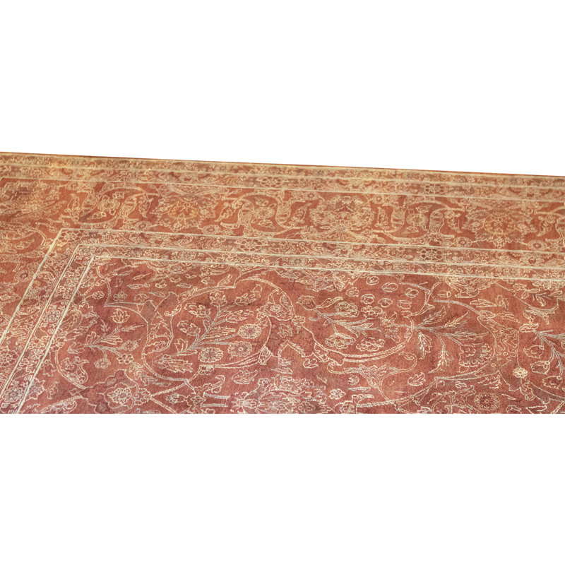 Hand Knotted Wool Area Rug in Wine