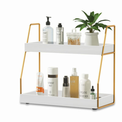 ElegantWood 2-Tier Bathroom & Kitchen Countertop Organizer Tray