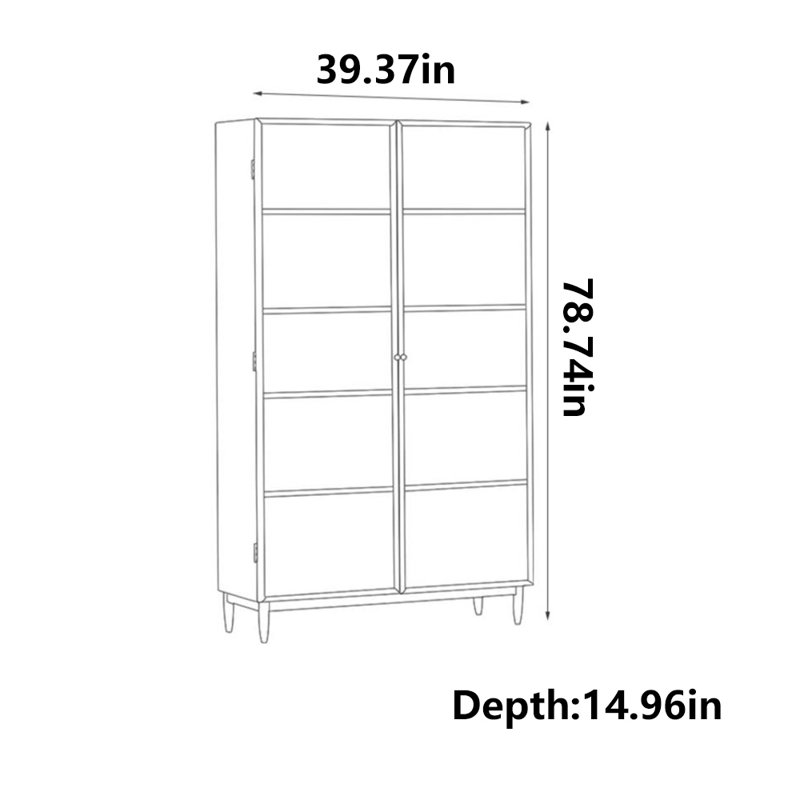 Bibliothèque moderne et simple en bois massif, H 78,74 po x l 39,37 po x P 14,96 po