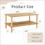 Table basse à 2 niveaux pour le salon - Noyer / bois naturel, panneau de fibres à densité moyenne facile à nettoyer et bois massif, pieds en bois d'hévéa stables-416316508-416316509