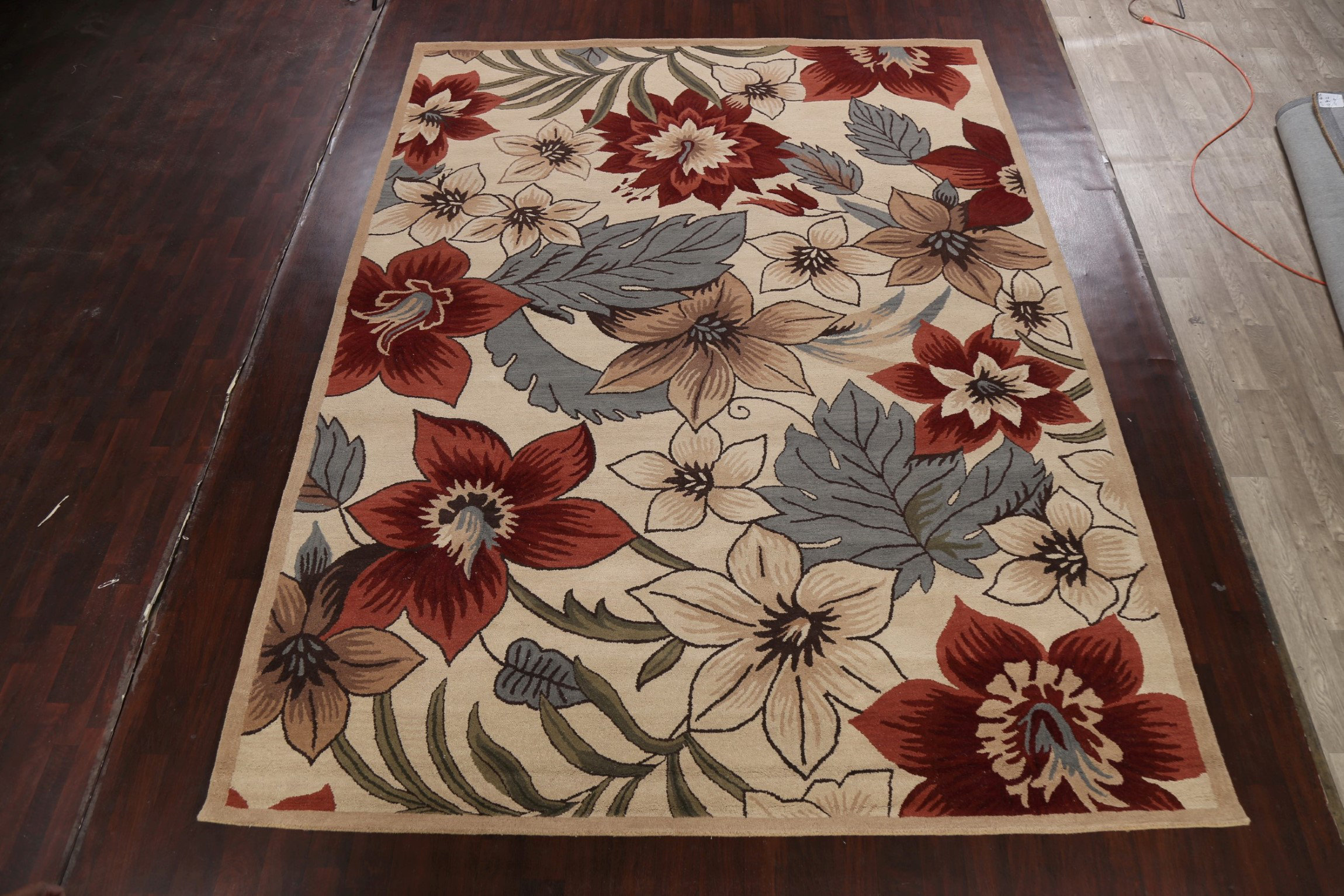 Wildon Home® Santaquin Floral Handmade Tufted Wool Beige/Red/Gray Area ...