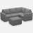 Aubade L-Shape Sectional Sofa Storage Couch With Removable Ottomans-497180724