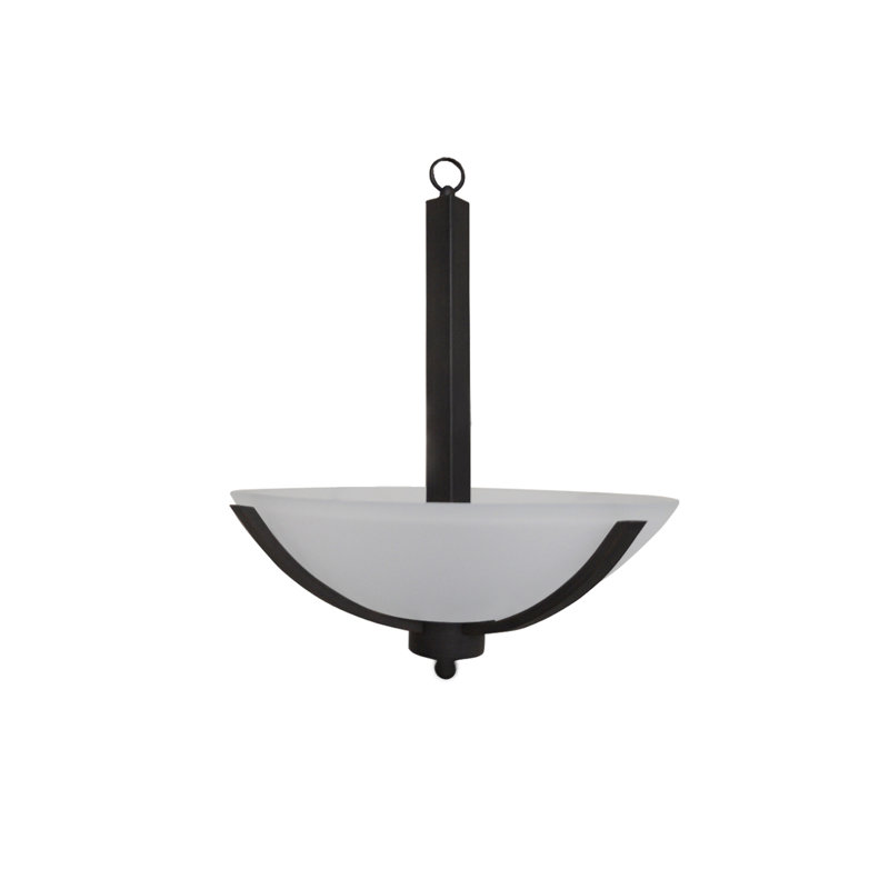 Luminaire suspendu unique à 3 lumières Babin, Café, H 21 po x l 16 po x P 16 po