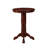 Ava 42 Inch Wood Pub Bar Table, Sunburst Design, Carved Pedestal, Dark Brown-1309883631