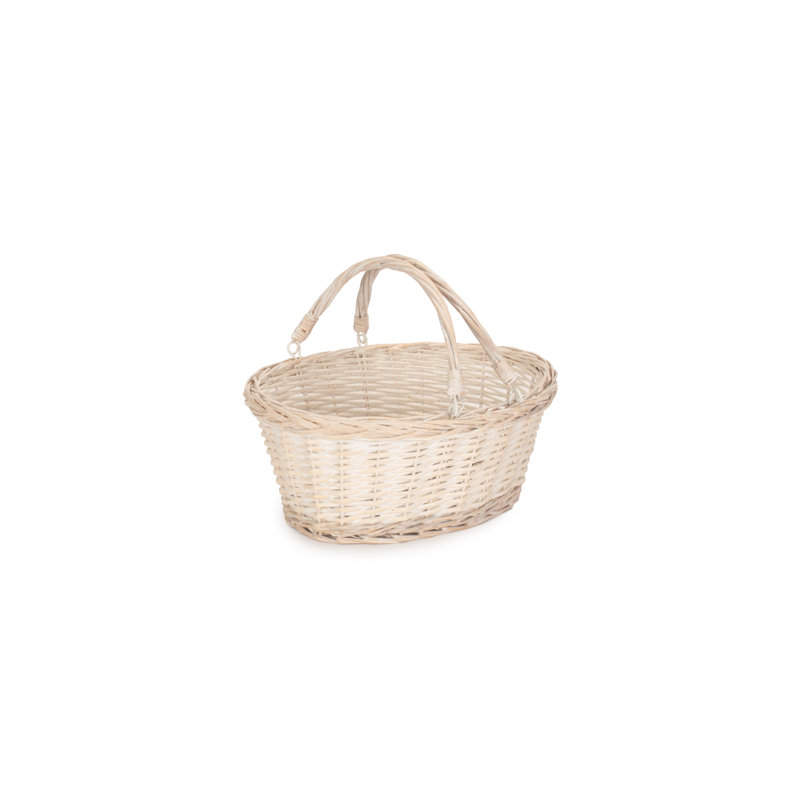 Wicker Swing Handled Shopping Basket, 18cm H x 33cm W x 28cm D